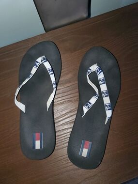 Tommy Hilfiger Navy & White Logo Flip Flop Sandals